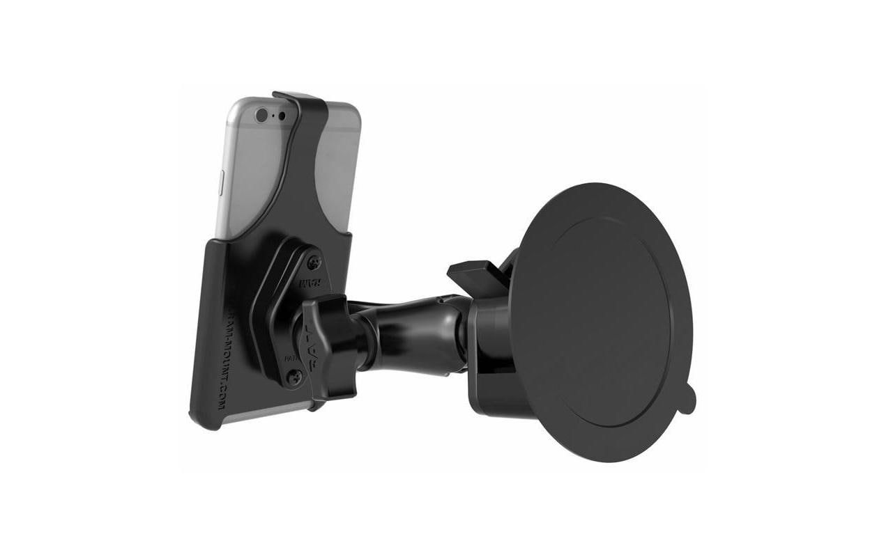 RAM Mounts Auto-Halterung, Saugnapf – für iPhone 6 Plus, iPhone 7 Plus, iPhone Xs Max – Schwarz, Aluminium