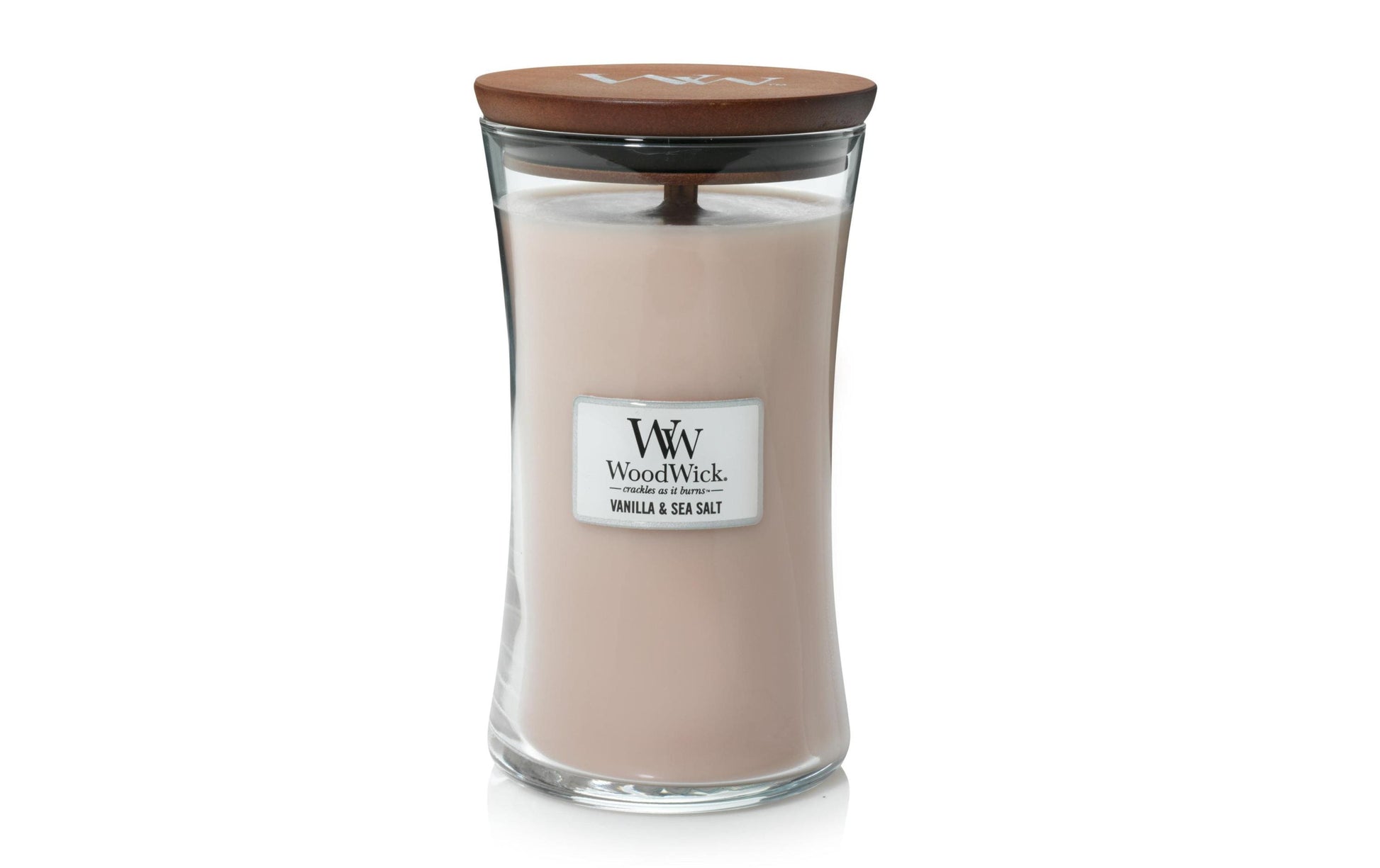 WoodWick Duftkerze – Vanille & Meersalz – Ø 7 × 8,3 cm