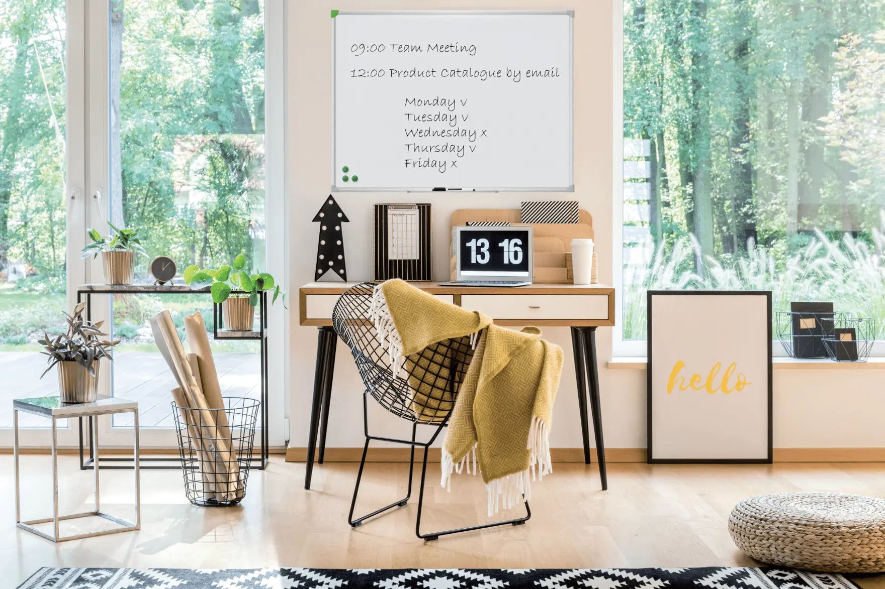 Franken Whiteboard – 120 × 180 cm, lackierter Stahl, magnetisch, Aluminiumrahmen, silber, Wandmontage