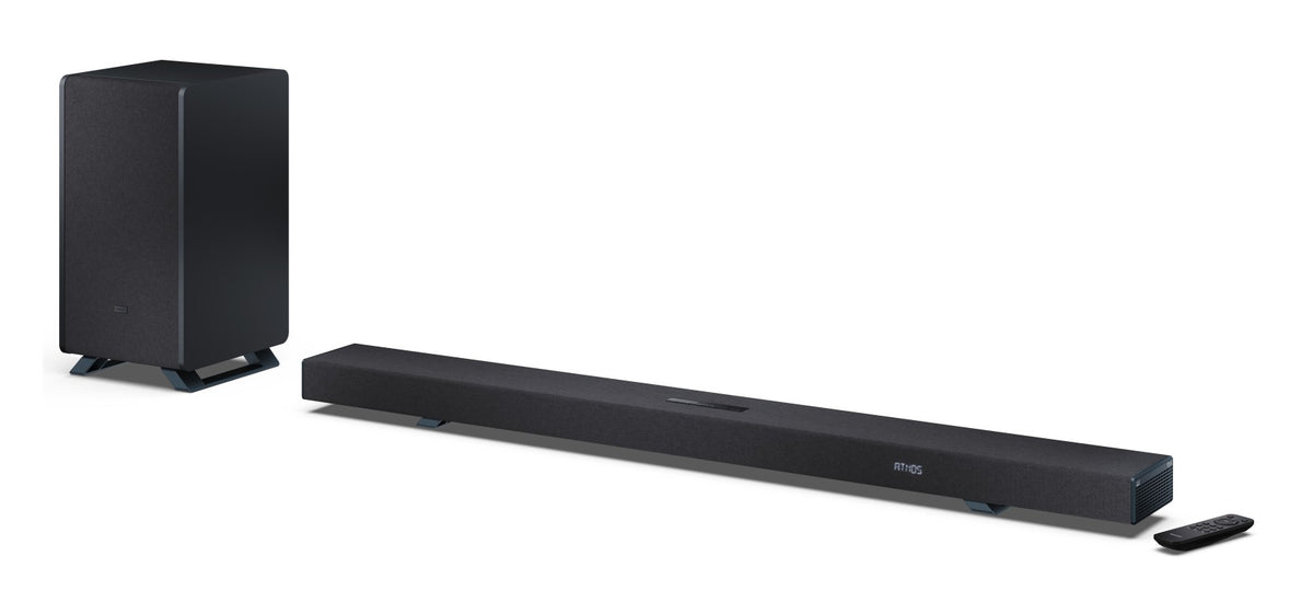 Sharp HTSBW55121BK – Soundbar – 5.1.2, Dolby Atmos/DTS:X, mit kabellosem Subwoofer, 212 W, Schwarz