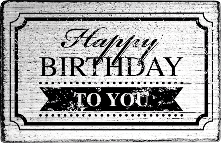 Colop Stempel Vintage – Motivstempel, Holz, Motiv Happy birthday to you – Abdruck 70 × 42 mm