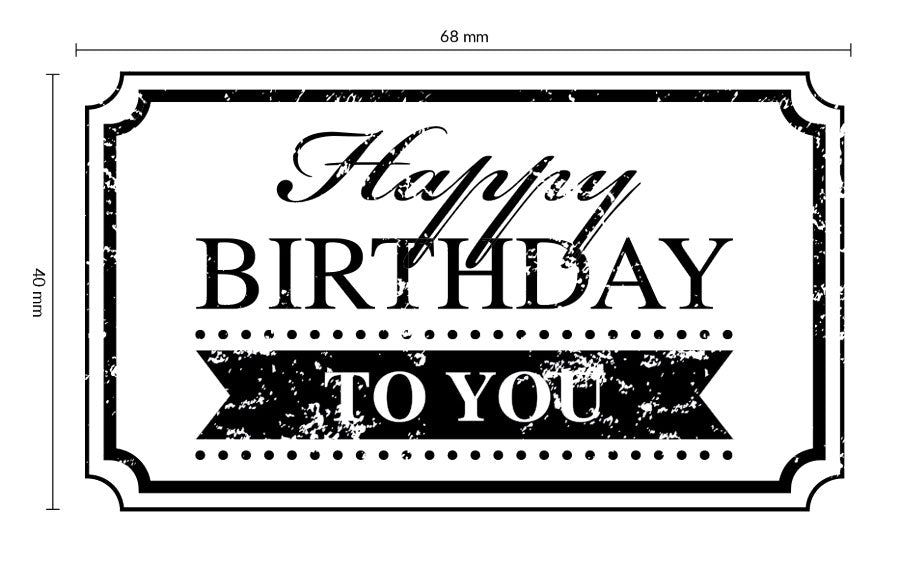 Colop Stempel Vintage – Motivstempel, Holz, Motiv Happy birthday to you – Abdruck 70 × 42 mm