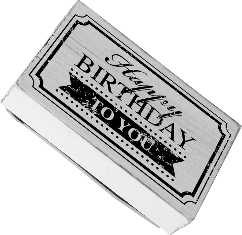 Colop Stempel Vintage – Motivstempel, Holz, Motiv Happy birthday to you – Abdruck 70 × 42 mm