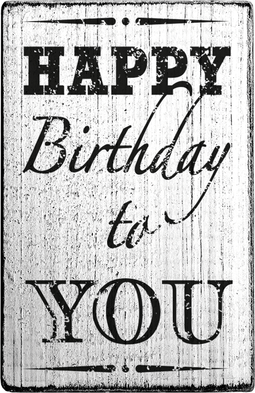 Colop Stempel Vintage – Motivstempel, Holz, Motiv Happy birthday to you, Abdruck 70 × 42 mm
