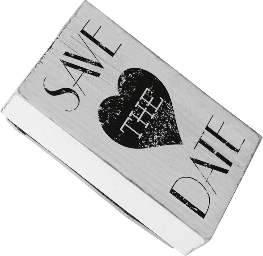 Colop Stempel Vintage – Motivstempel, Holz, Motiv Save the date – Herz, Abdruck 70 × 42 mm