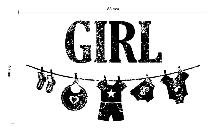 Colop Motivstempel – Vintage Girl – Holz – 70 × 42 mm