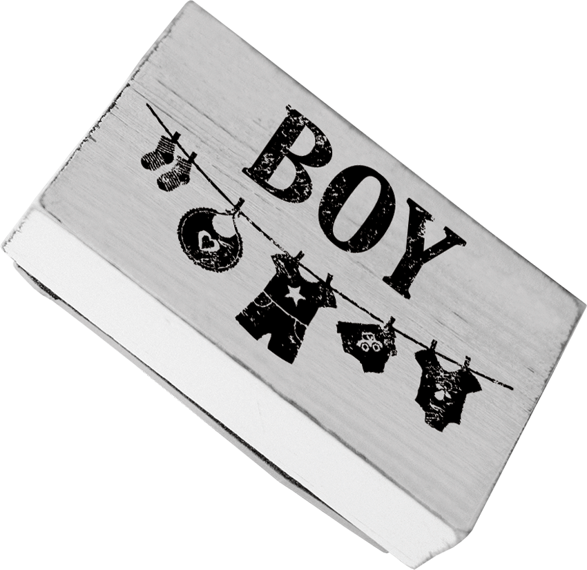 Colop Stempel Vintage – Motivstempel, Holz, Motiv Junge, Abdruck 70 × 42 mm