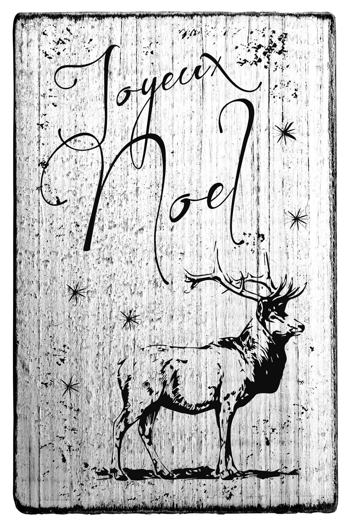 Colop Motivstempel – Joyeux Noël Hirsch – Holz, Naturgummi – 70 × 42 mm