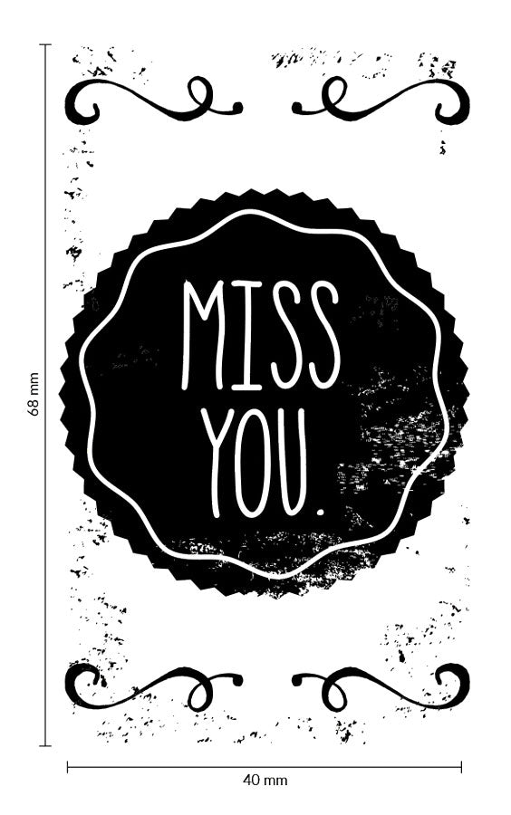 Colop Stempel – Miss you – Vintage – Holz – 70 × 42 mm