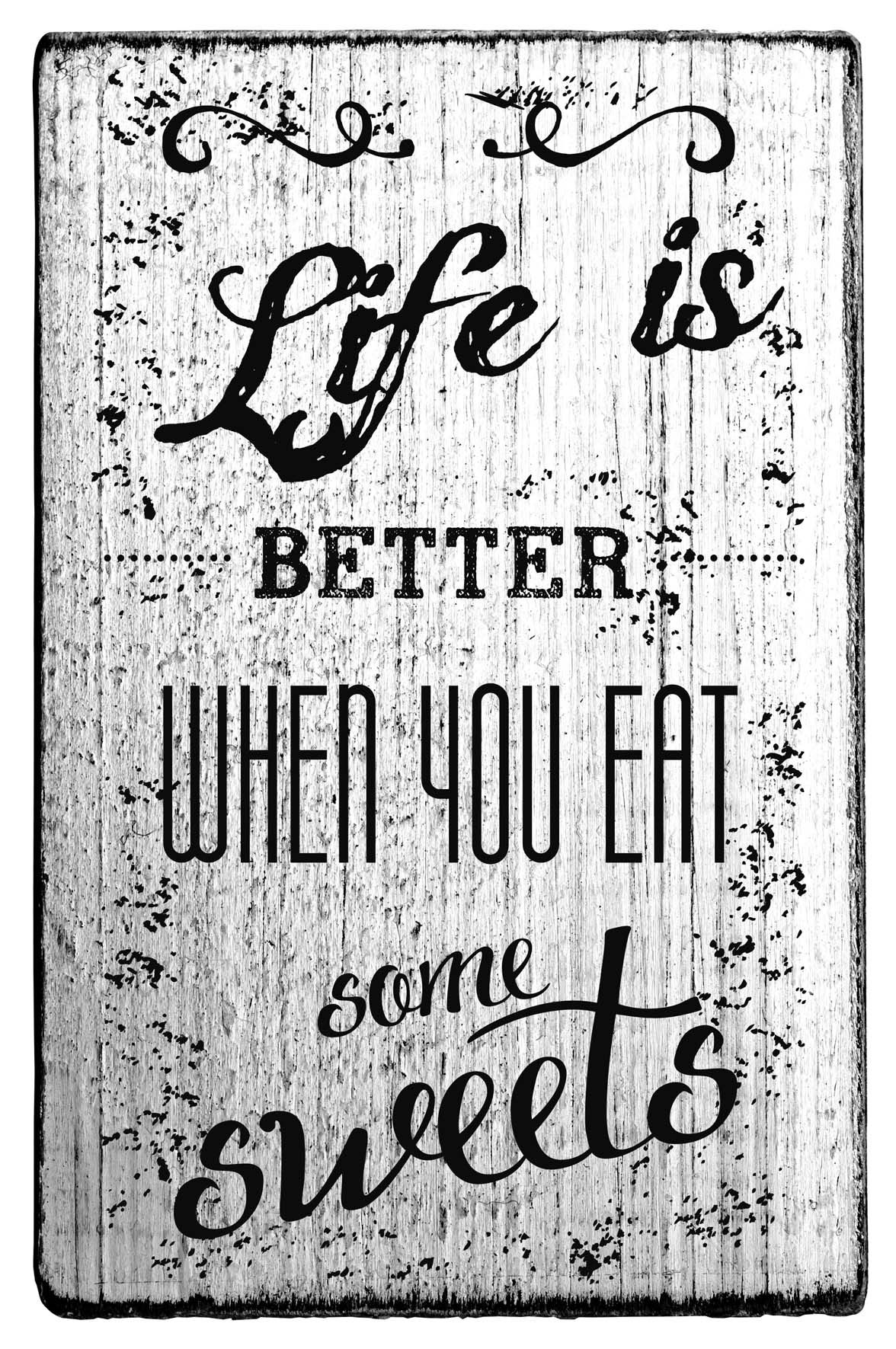 Colop Stempel – Vintage – Life is better when you eat some sweets – Holz, Naturgummi – 70 × 42 mm