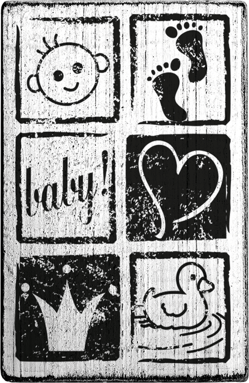 Colop Stempel – Vintage Baby – Holz – 70 × 42 mm