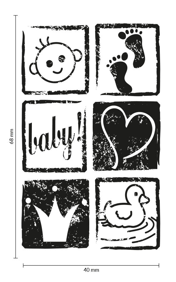 Colop Stempel – Vintage Baby – Holz – 70 × 42 mm