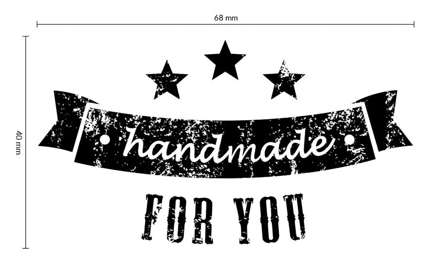 Colop Stempel Vintage – Motivstempel, Holz, Motiv Handmade for you, Abdruck 70 × 42 mm