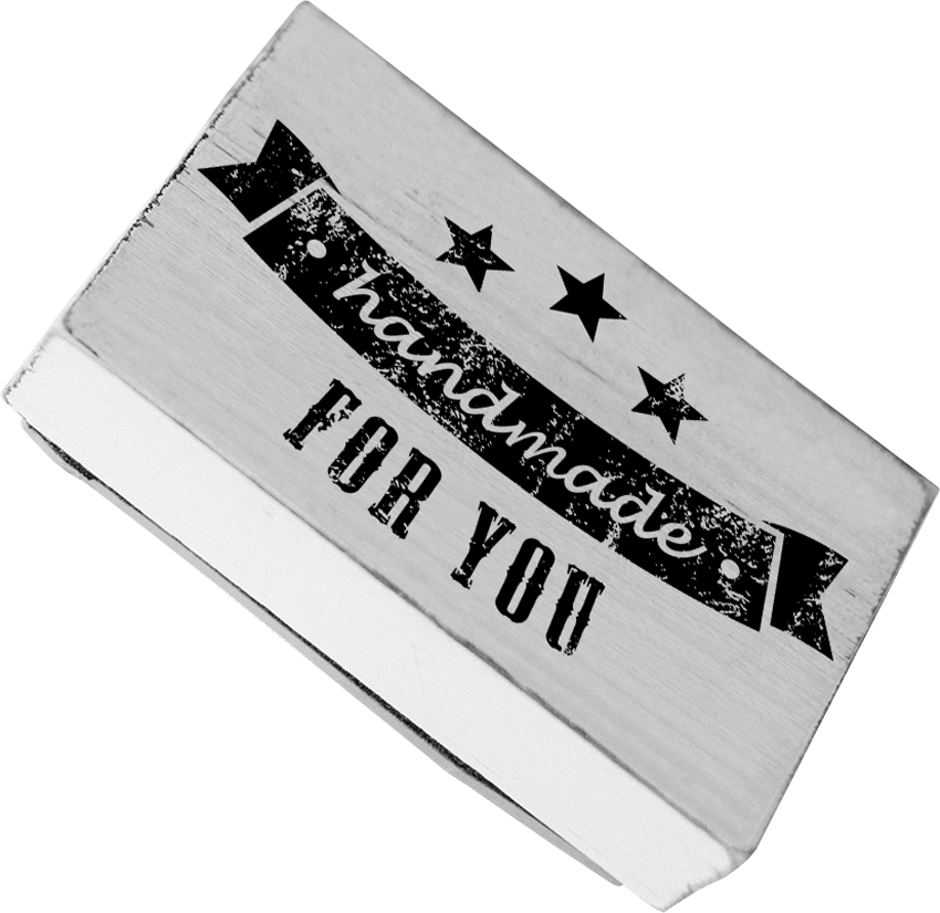 Colop Stempel Vintage – Motivstempel, Holz, Motiv Handmade for you, Abdruck 70 × 42 mm