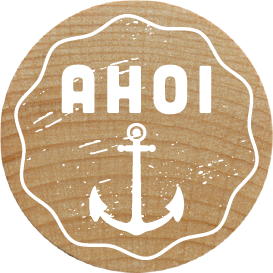 Colop Stempel – Ahoi – Buchenholz – 2 mm Moosgummi – Ø 30 mm