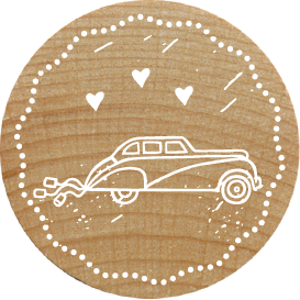 Colop Woodies – Motivstempel, Holz, Motiv Hochzeitslimousine, Ø 30 mm