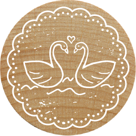 Colop Woodies – Motivstempel, Holz, Motiv Schwäne, Ø 30 mm