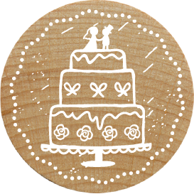 Colop Woodies – Motivstempel, Holz, Motiv Hochzeitstorte, Ø 30 mm
