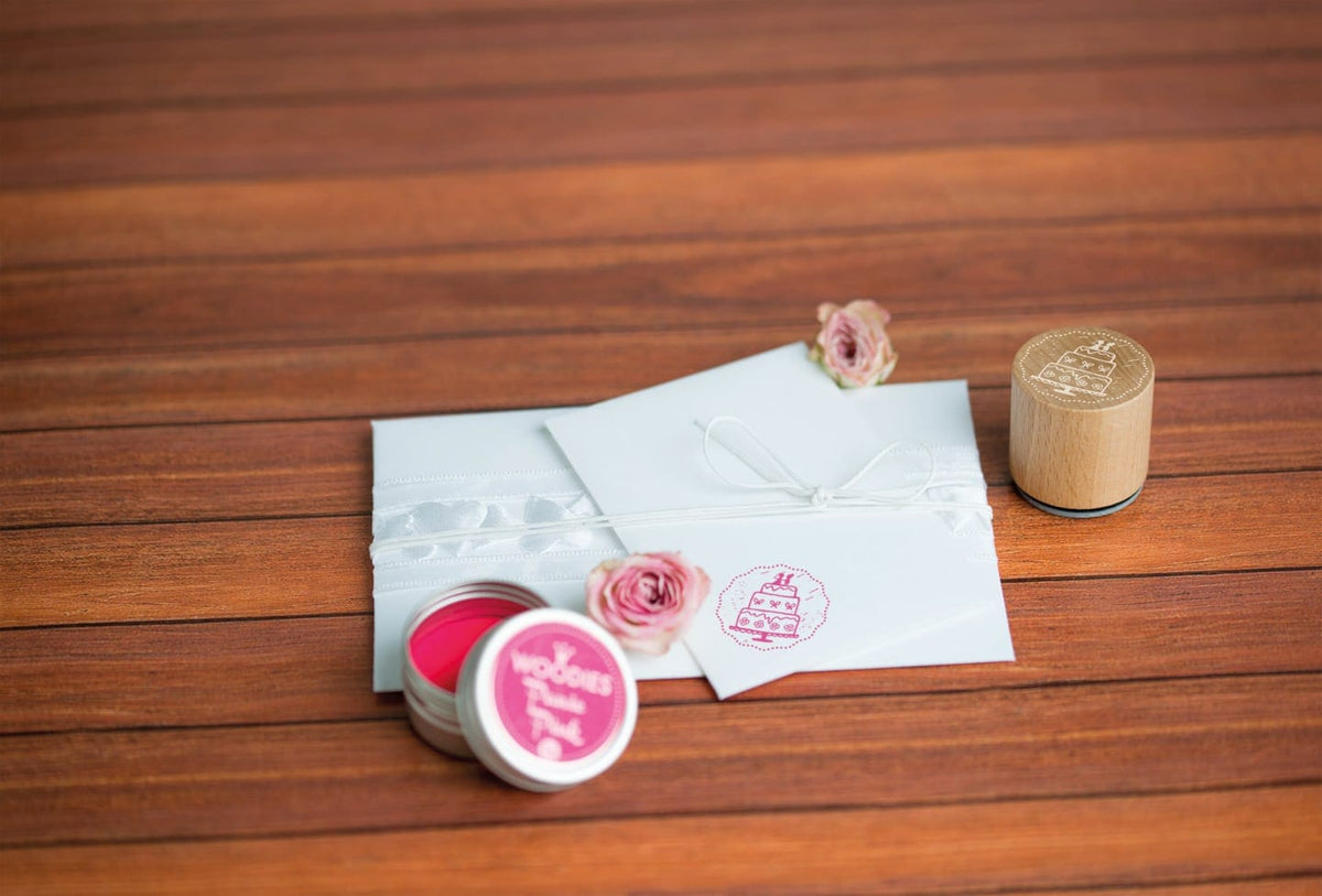 Colop Woodies – Motivstempel, Holz, Motiv Hochzeitstorte, Ø 30 mm