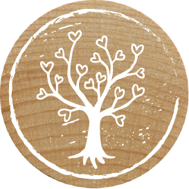 Colop Woodies – Motivstempel, Holz, Motiv Herzbaum, Ø 30 mm