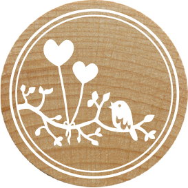 Colop Stempel – Herzballons, Woodies – Holz – Ø 30 mm