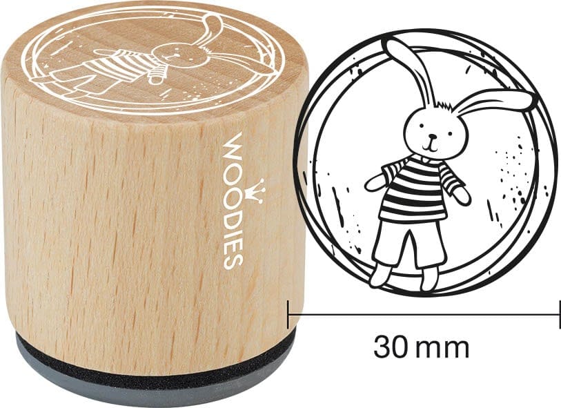 Colop Motivstempel – Woodies Häschen – Buchenholz – Abdruck Ø 30 mm