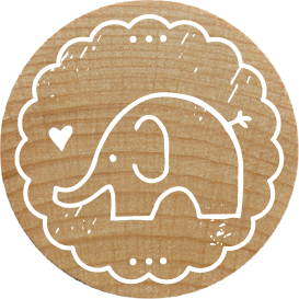 Colop Motivstempel – Elefant – Buchenholz und Naturgummi – Ø 34 × 35 mm