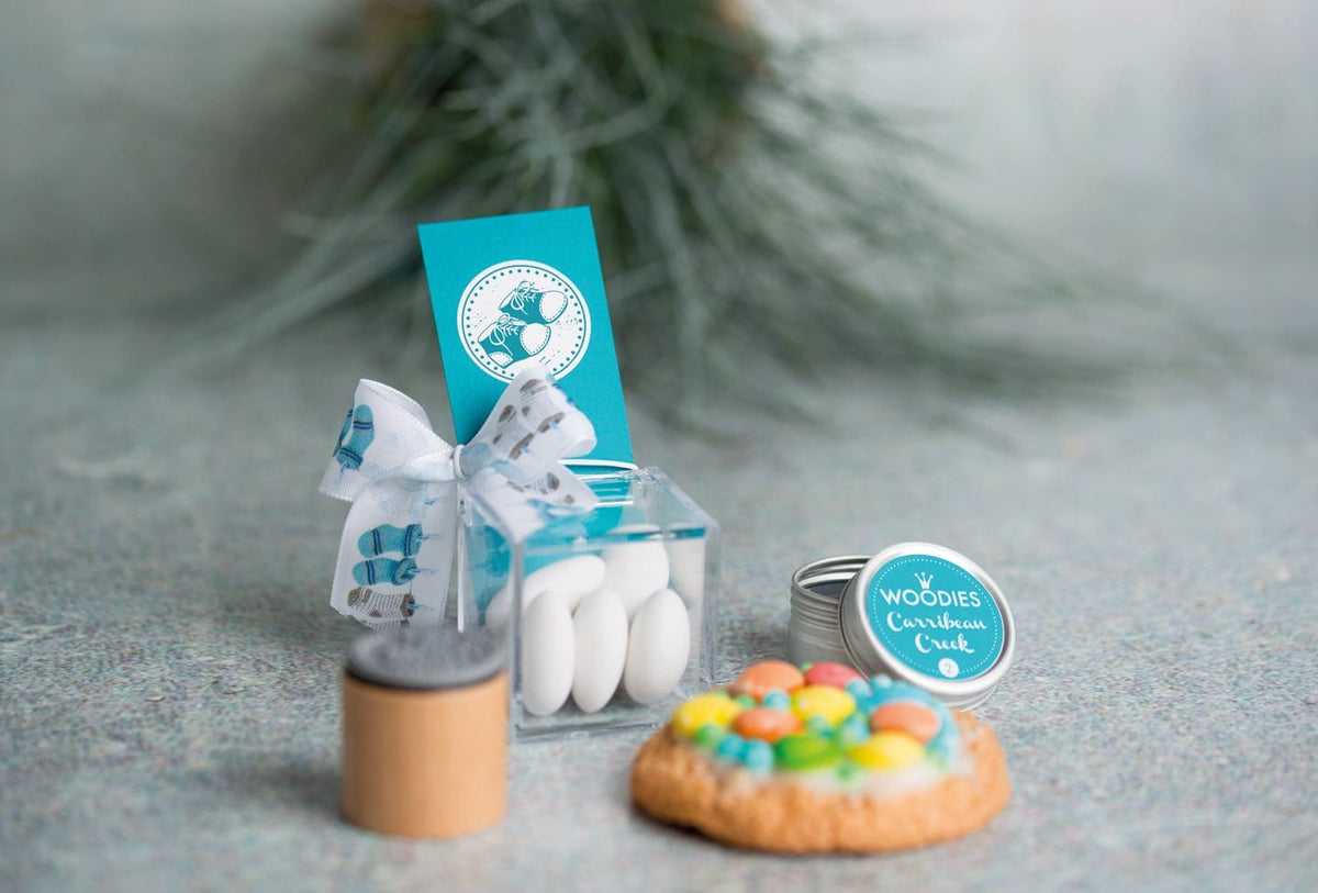 Colop Woodies – Motivstempel, Holz, Motiv Babyschuhe, Ø 34 mm