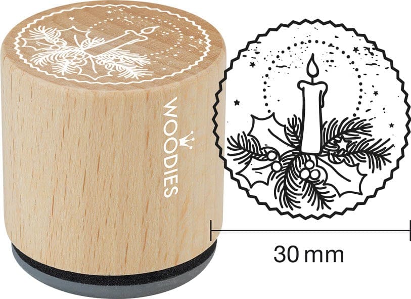 Colop Woodies – Motivstempel, Holz, Motiv Kerze, Ø 30 mm