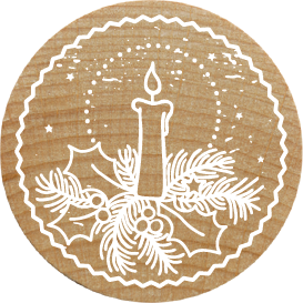Colop Woodies – Motivstempel, Holz, Motiv Kerze, Ø 30 mm