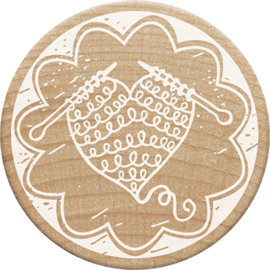 Colop Motivstempel – Woodies Gestricktes Herz – Holz – Ø 30 mm