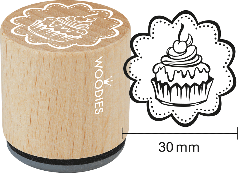 Colop Woodies – Motivstempel, Holz, Motiv Törtchen, Ø 30 mm