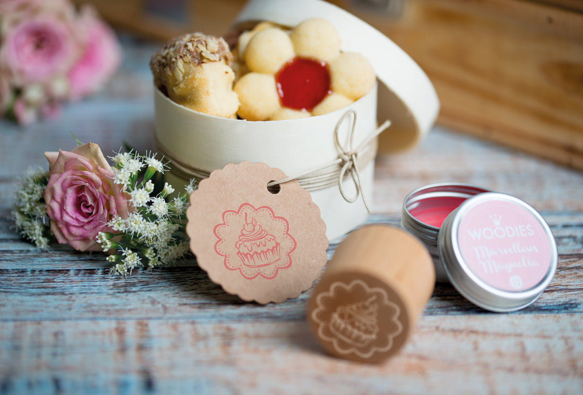 Colop Woodies – Motivstempel, Holz, Motiv Törtchen, Ø 30 mm