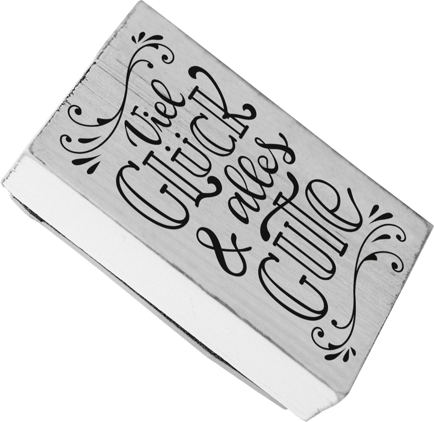 Colop Stempel Vintage – Motivstempel, Holz, Motiv Viel Glück & alles Gute – Abdruck 70 × 42 mm