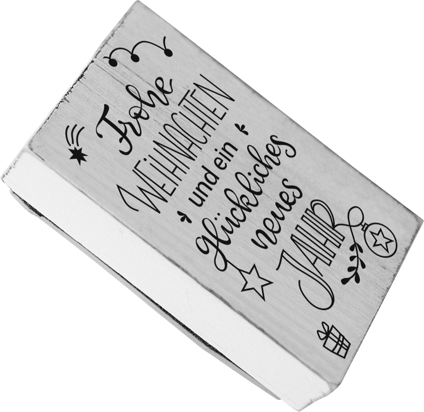 Colop Stempel – Frohe Weihnachten und ein glückliches neues Jahr – Vintage – Holz – 70 × 42 mm