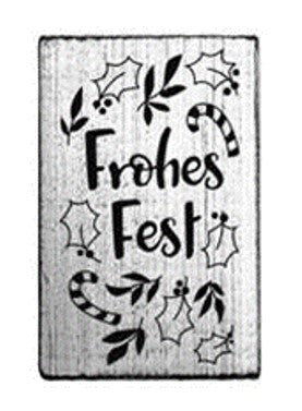 Colop Stempel Vintage – Motivstempel, Holz, Motiv Frohes Fest – Abdruck 70 × 42 mm