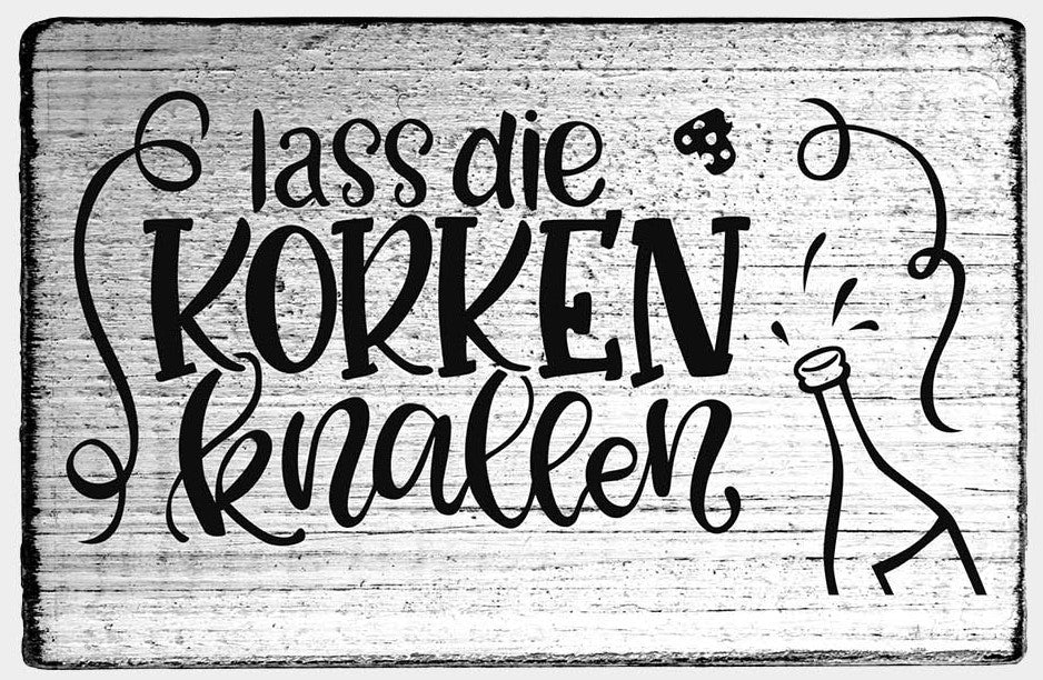 Colop Motivstempel – Lass die Korken knallen – Holz, Naturgummi – 70 × 42 mm