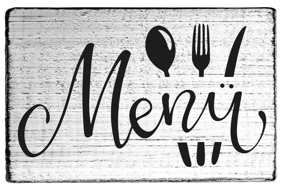 Colop Motivstempel – Menü, Vintage – Holz, Naturgummi – 70 × 42 mm