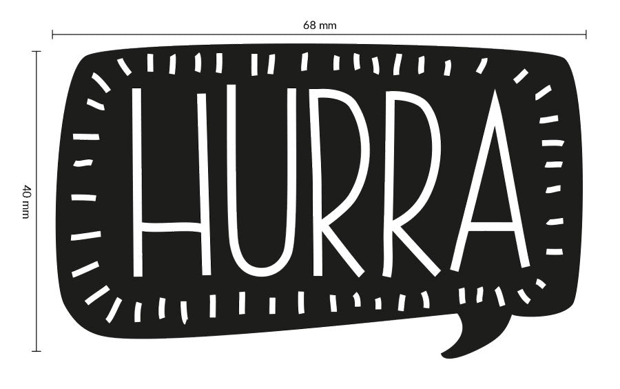 Colop Motivstempel – Hurra, Vintage – Holz, Naturgummi – 70 × 42 mm