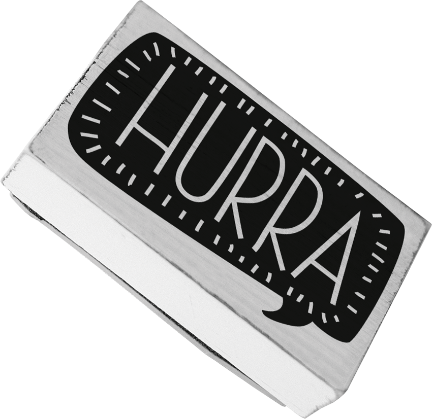 Colop Motivstempel – Hurra, Vintage – Holz, Naturgummi – 70 × 42 mm