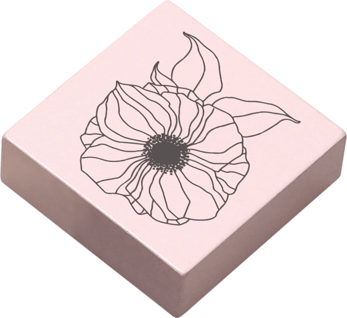 Colop May & Berry – Motivstempel, Holz, grosses Blumenmotiv – Abdruck 45 × 45 mm, nude