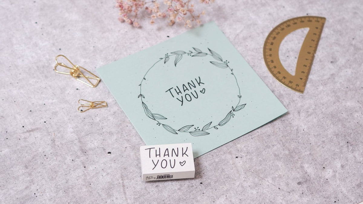 Colop Stempel – May & Berry Thank you – Holz – 35 × 55 mm – Weiss