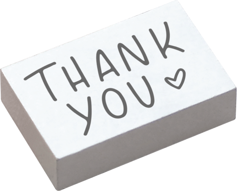 Colop Stempel – May & Berry Thank you – Holz – 35 × 55 mm – Weiss