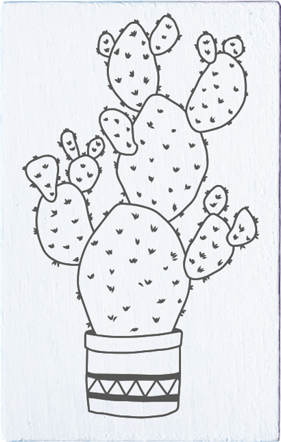 Colop Stempel – May & Berry Kaktus – Buchenholz & Naturgummi – 35 × 55 mm – Weiss