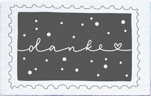 Colop May & Berry – Motivstempel, Holz, Motiv Briefmarke Danke, Abdruck 55 × 35 mm
