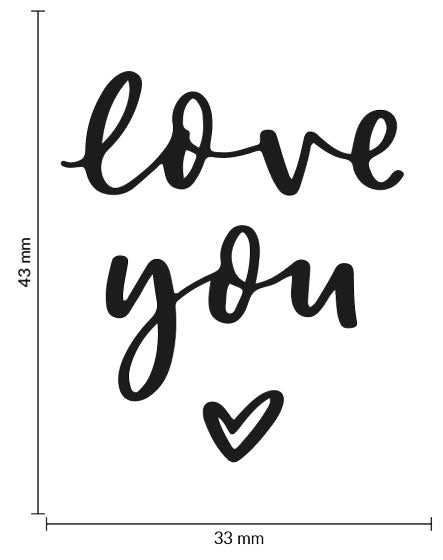 Colop Motivstempel – love you – Holz, Naturgummi – 35 × 45 mm – Rosa