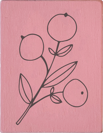 Colop Stempel May & Berry, Beerenzweig, Buchenholz/Naturgummi, Rosa, 3,5 × 4,5 cm