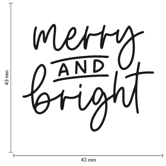Colop May & Berry – Motivstempel, Holz, Motiv merry and bright – Abdruck 45 × 45 mm, weiss