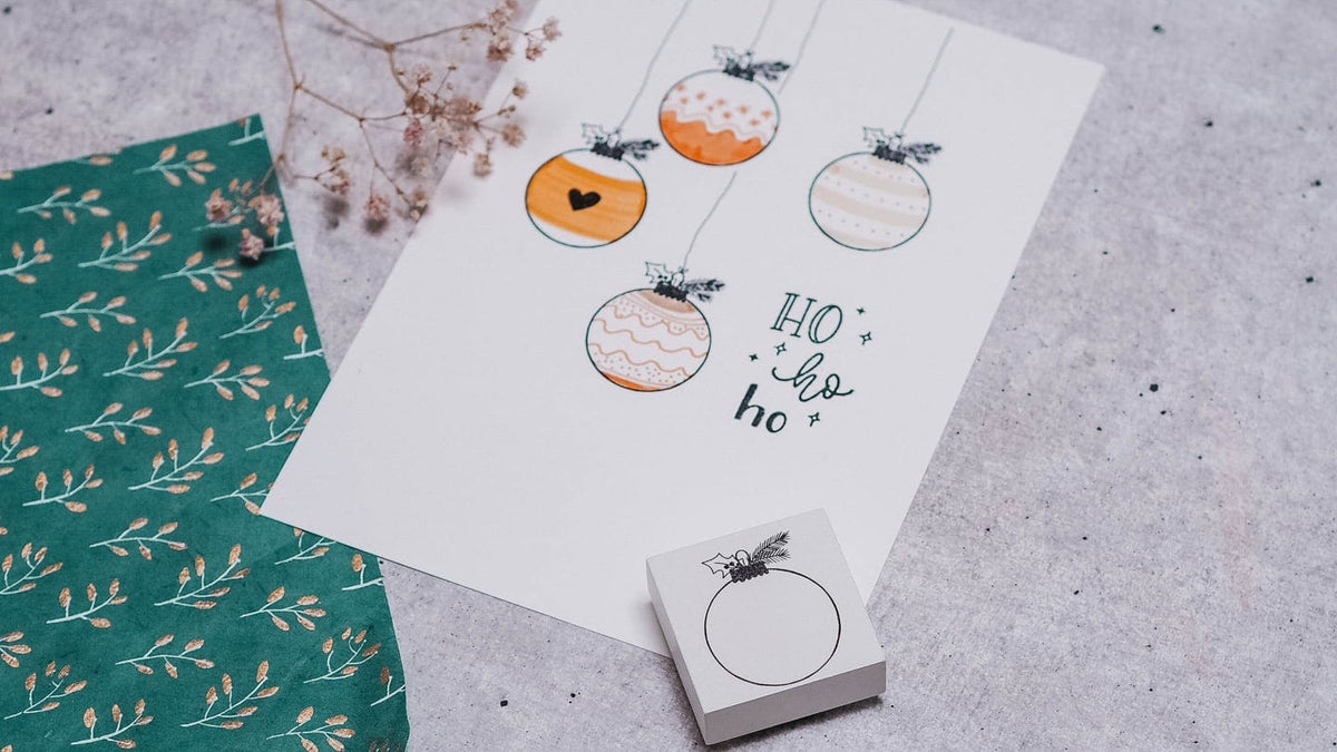 Colop May & Berry – Motivstempel, Holz, Motiv Weihnachtskugel, Abdruck 45 × 45 mm, Weiss