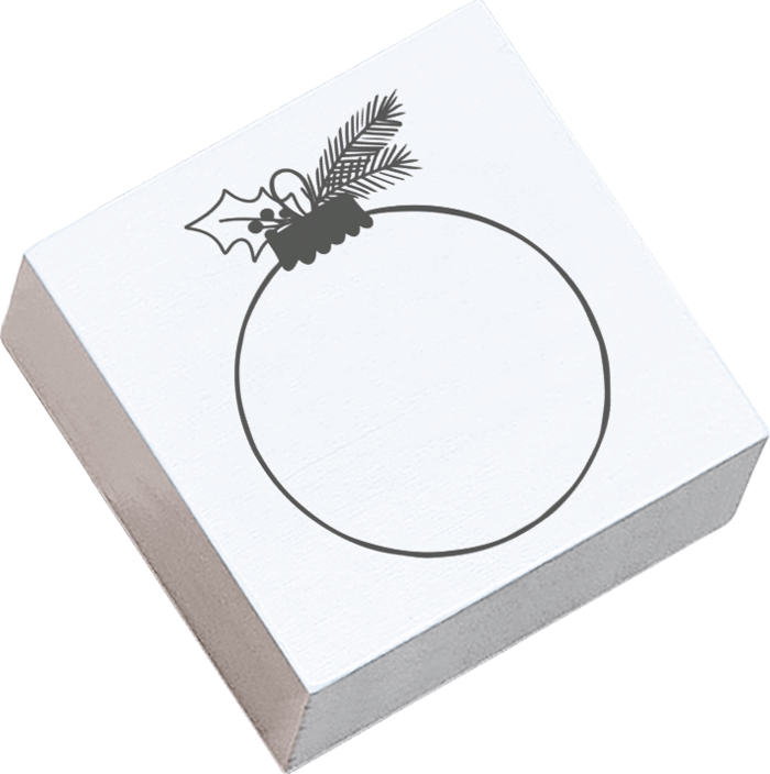 Colop May & Berry – Motivstempel, Holz, Motiv Weihnachtskugel, Abdruck 45 × 45 mm, Weiss